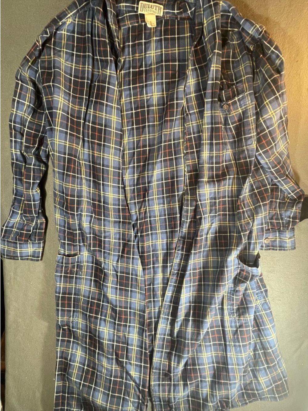 Duluth Trading Co Men's Navy Plaid robe